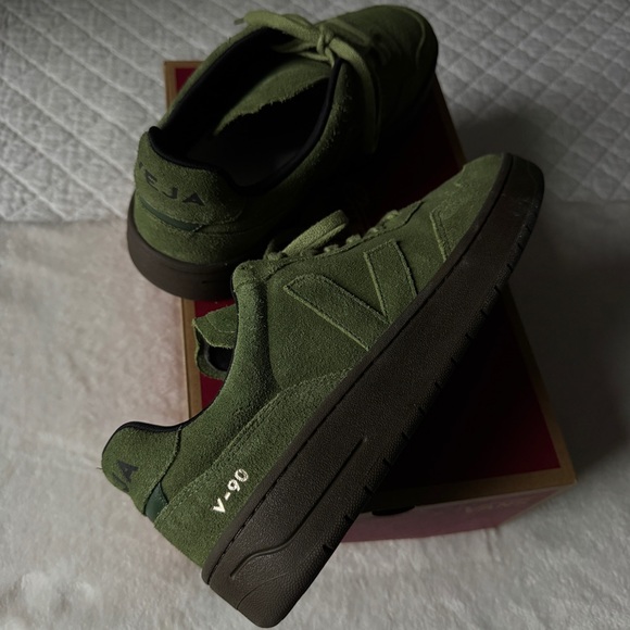 Veja Matcha Green Suede Sneakers - Picture 6 of 8